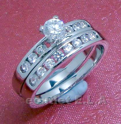 1.5CT CZ WEDDING RING SET-6 sizes
